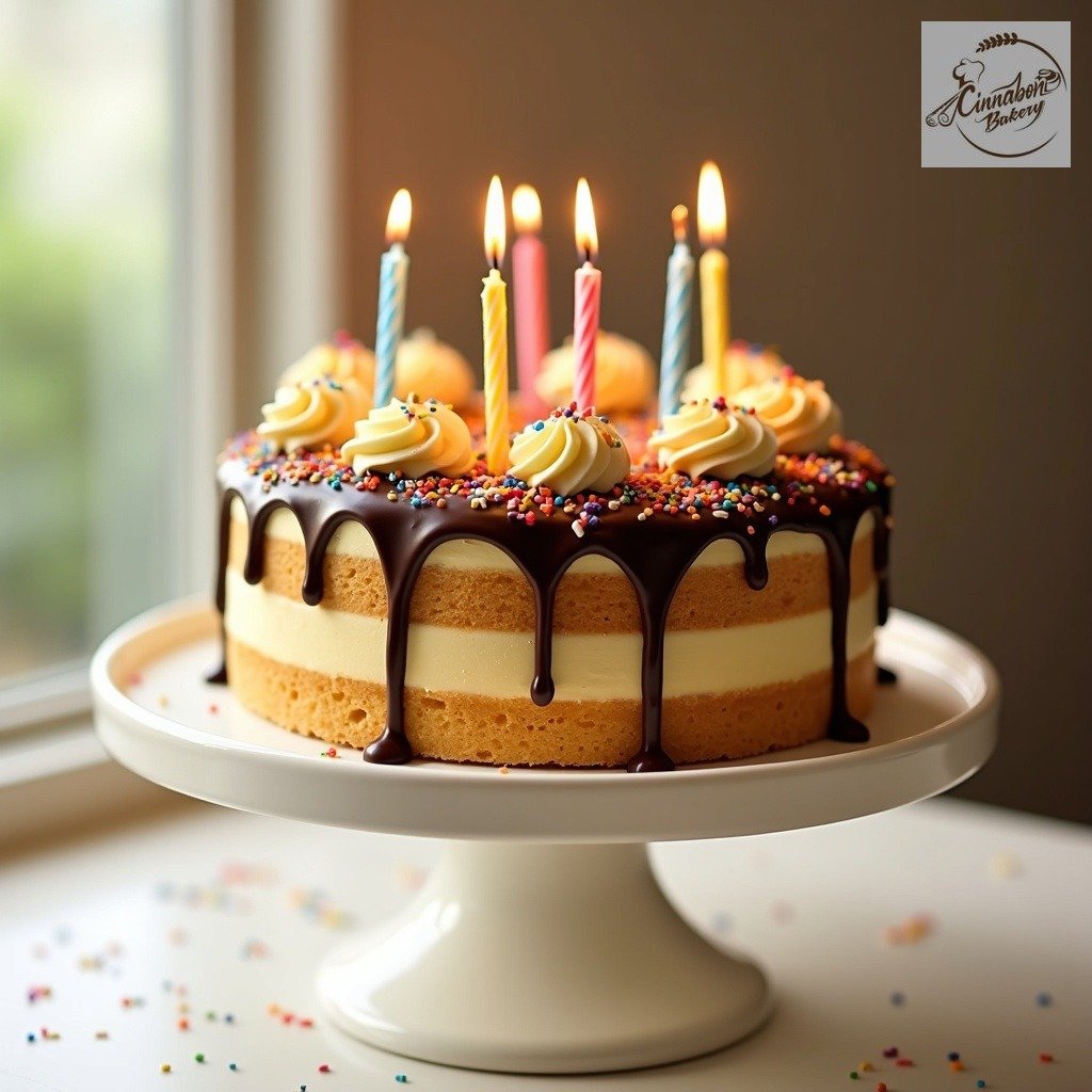 Butterscotch Cake With Chocolate Plate
