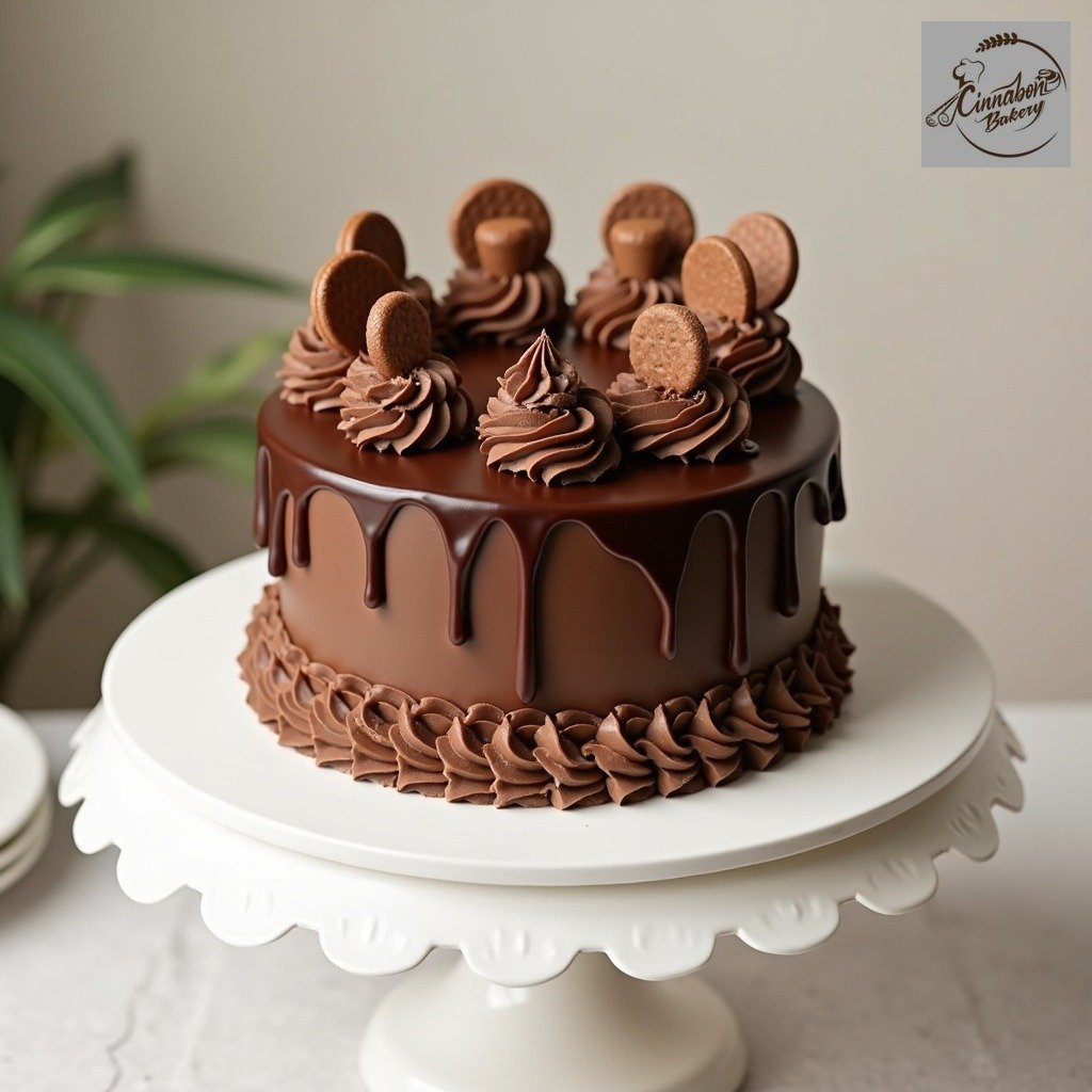 Chocolate Truffle cake with choco barks