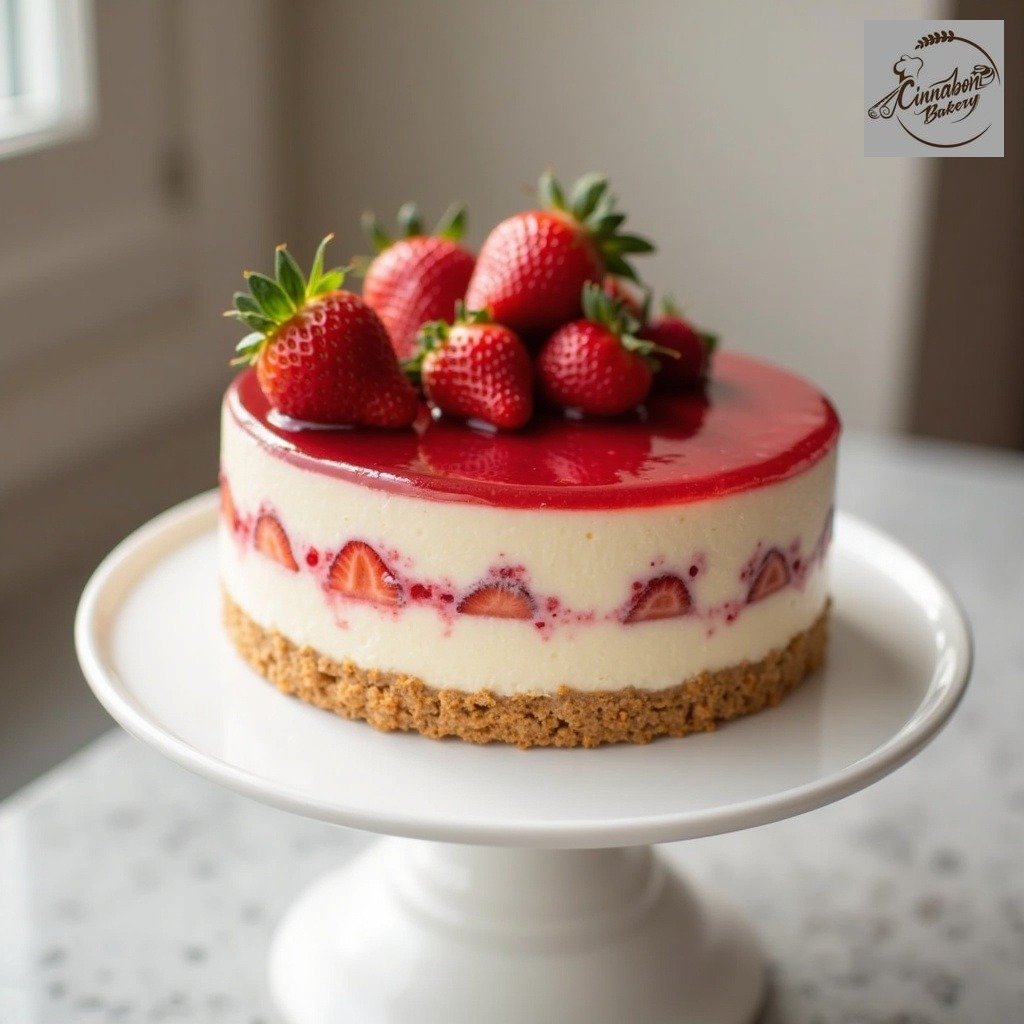 Heart Shaped Strawberry Cheesecake
